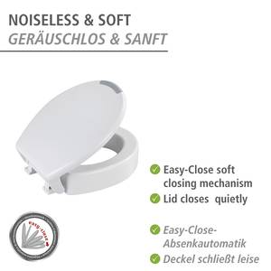 Siège WC Secura Comfort 1 siège WC : Duroplast, poignée : matière plastique (TPR), fixation : Matière plastique - Blanc