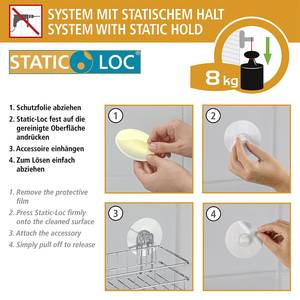 Porte pommeau de douche Static-Loc Osimo Matière plastique (PET) / ABS - Argenté