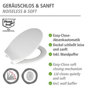 Siège WC premium Kos Duroplast / Acier inoxydable - Blanc