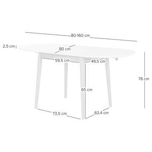Table LINDHOLM pliable Blanc