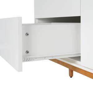 Enfilade LINDHOLM - Largeur 200 cm Blanc - En partie en bois massif - 200 x 80 x 45 cm