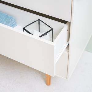 Mobile per doppio lavabo LINDHOLM Rovere parzialmente massello - Bianco