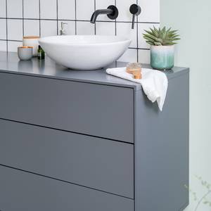 Mobile per doppio lavabo LINDHOLM Rovere parzialmente massello - Grigio