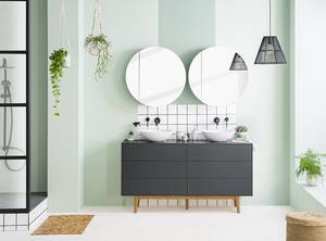 Mobile per doppio lavabo LINDHOLM Rovere parzialmente massello - Grigio