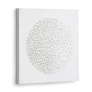 Tableau déco Adys Feuille de plante - Blanc / Doré - 40 x 40 cm