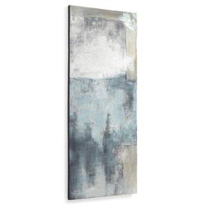 Impression sur toile Urbelina Feuille de plante - Bleu - 120 x 50 cm