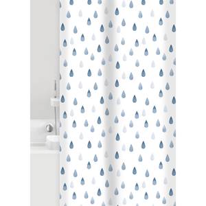 Rideau de douche Drops Polyester PVC - Bleu