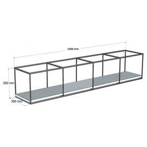 Open wandkast Michalin massief grenenhout/metaal - grenenhout/zwart