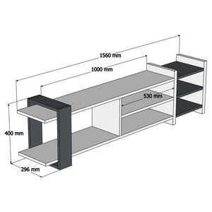 Banc TV Zambia Imitation noyer / Anthracite