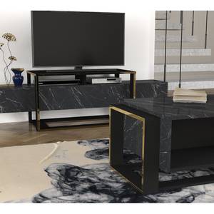 Table basse Board Luca Imitation marbre noir / Doré