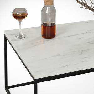 Table basse Ravello Imitation marbre blanc