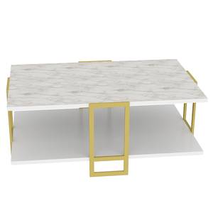 Salontafel Pisek witte marmeren look/goudkleurig