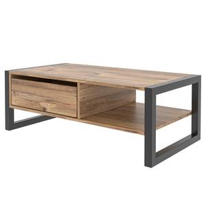 Salontafel Haloba metaal - grenenhouten look/zwart