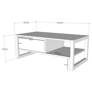 Tavolino da salotto Haloba Metallo - Effetto pino / Nero