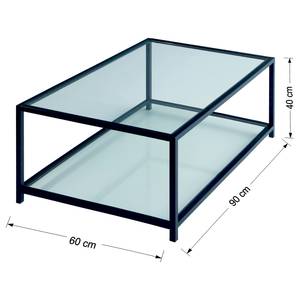 Couchtisch Birdsville Glas / Metall - Rauchgrau