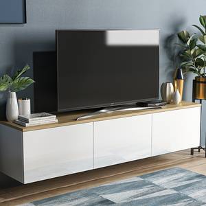 Meuble TV Neiden Blanc - Bois manufacturé - 160 x 35 x 32 cm