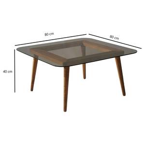 Tavolino da salotto Smola Vetro / Legno massello di pino - Pino