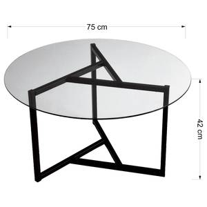 Tavolino da salotto Tartas Vetro / Metallo - Nero