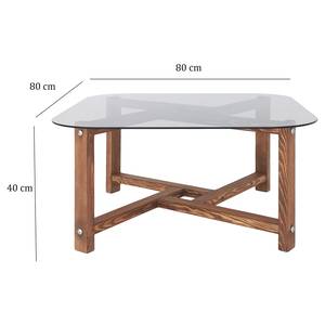 Tavolino da salotto Milligan Vetro / Rovere massello - Rovere scuro