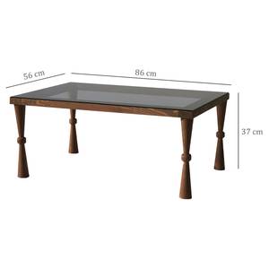 Tavolino da salotto Donatella Vetro / Noce massello - Nero fumé / Noce chiaro