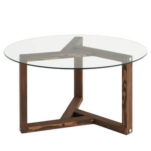 Couchtisch Yorkton III Glas / Walnuss massiv - Walnuss