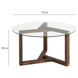 Couchtisch Yorkton III Glas / Walnuss massiv - Walnuss