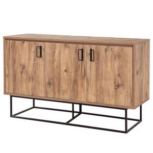 Sideboard Yopal I Metall - Kiefer Dekor / Schwarz