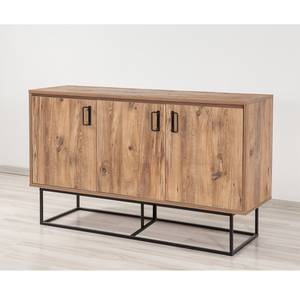 Sideboard Yopal I Metall - Kiefer Dekor / Schwarz