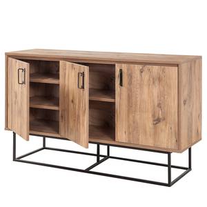 Sideboard Yopal I Metall - Kiefer Dekor / Schwarz