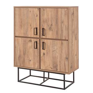 Highboard Yopal Metall - Kiefer Dekor / Schwarz