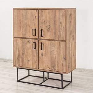 Highboard Yopal Metall - Kiefer Dekor / Schwarz