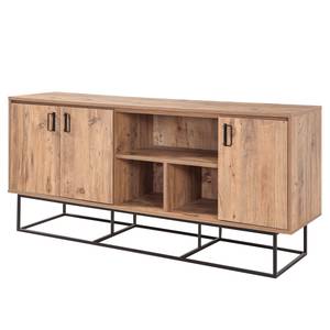 Sideboard Yopal II Metall - Kiefer Dekor / Schwarz