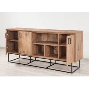 Sideboard Yopal II Metall - Kiefer Dekor / Schwarz