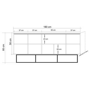 Credenza Yopal II Metallo - Effetto pino / Nero