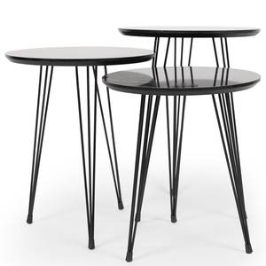 Table gigogne DARIULA Métal - Imitation marbre noir / Noir