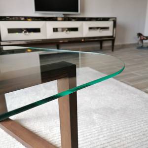 Table basse Yorkton I Verre / Noyer massif - Noyer