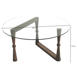 Table basse Yoxford II Verre / Noyer massif - Noyer