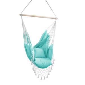 Hangstoel Goty katoen/polyester - Turquoise/wit