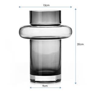 Vase Alax 100 % verre - Noir - 9 cm x 20 cm x 15 cm - 9 x 20 cm