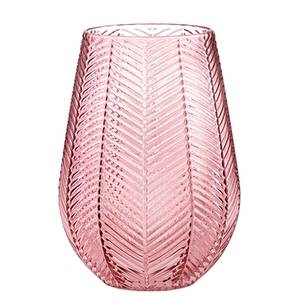 Vase Tori III 100 % verre - Rose poudré - 13 cm x 25,5 cm x 18,5 cm - 13 x 26 cm