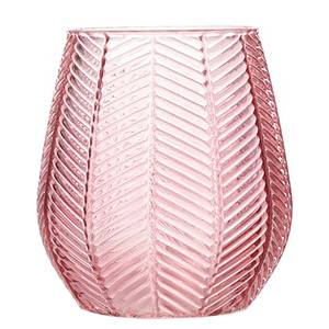 Vase Tori III 100 % verre - Rose poudré - 9 cm x 13,5 cm x 12 cm - 9 x 14 cm