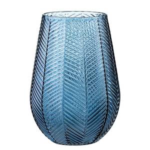 Vase Tori II 100 % verre - Bleu foncé - 13 cm x 25,5 cm x 18,5 cm - 13 x 26 cm