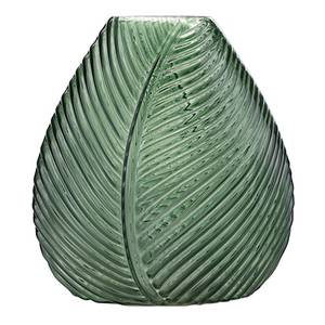 Vase Tera 100 % verre - Vert bouteille - 28 cm x 30 cm x 11 cm - 28 x 30 cm