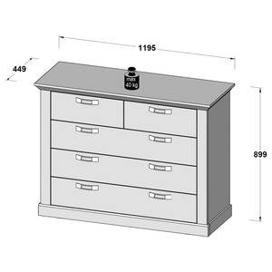 Kommode Norrberg Weiß - Holzwerkstoff - 120 x 90 x 45 cm