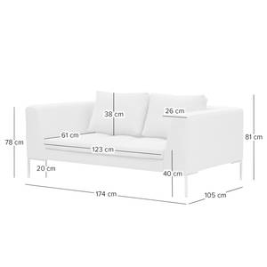 2-Sitzer Sofa MADISON Webstoff Anda II: Anthrazit