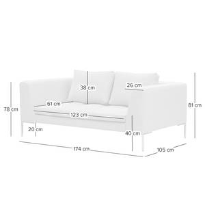 2-Sitzer Sofa MADISON Webstoff Saia: Beige