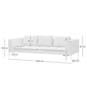 3-Sitzer Sofa MADISON Webstoff Saia: Beige