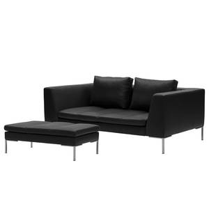 2-Sitzer Sofa MADISON Echtleder Neka: Schwarz