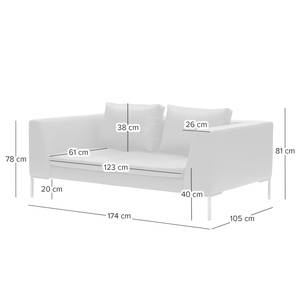 2-Sitzer Sofa MADISON Echtleder Neka: Schwarz