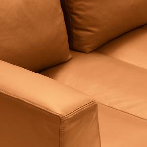 Ecksofa MADISON mit Ottomane Echtleder - Echtleder Neka: Cognac - Breite: 319 cm - Ottomane davorstehend rechts